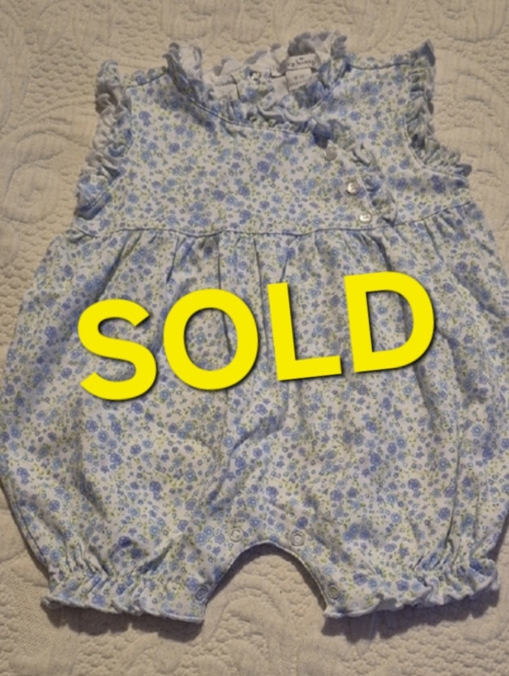 Kissy Kissy girls 9-12 months purple & blue flower romper 2009 EUC